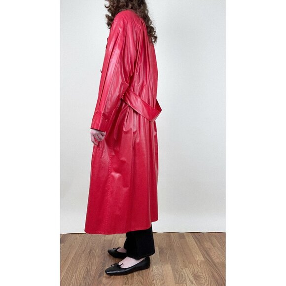 Vintage Long Rain Jacket Trench Coat Duster Oversized Maxi Scandinavian Raincoat - Picture 6 of 12